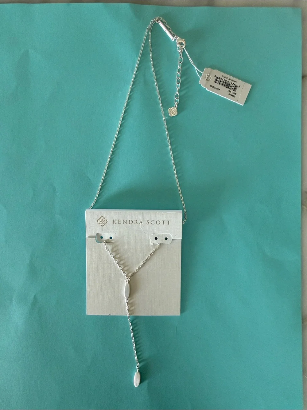 Kendra Scott Silver Y-Shape Lariat Necklace - White/Silver Accent